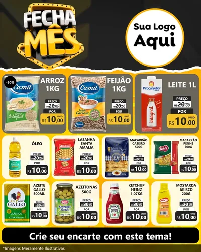 Modelo de Rede Social para Feed Instagram com o tema Fecha Mês para Supermercado