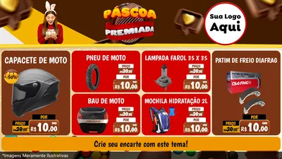 Modelo de TV para TV Horizontal com o tema Páscoa Premiada para Moto peças