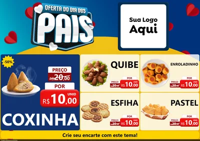 Modelo de Encarte para Encarte A4 Horizontal com o tema Oferta Do Dia Dos Pais para Salgadaria