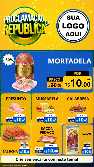 Modelo de Rede Social para Stories com o tema Proclamação da República para Frios e Laticínios