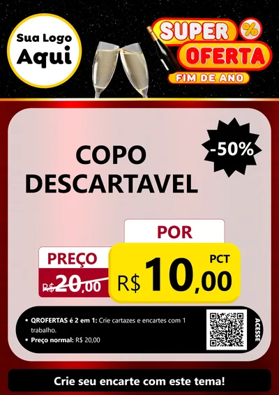 Modelo de Cartaz para Cartaz A4 Vertical com o tema Super Oferta Fim de Ano para Embalagens