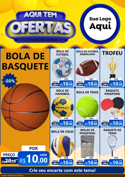 Modelo de Encarte para Encarte A4 Vertical com o tema Aqui Tem Ofertas para Artigos Esportivos