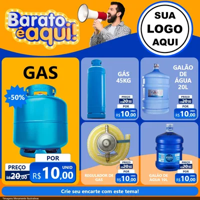 Modelo de Rede Social para Feed Facebook com o tema Barato é aqui para Água e gás