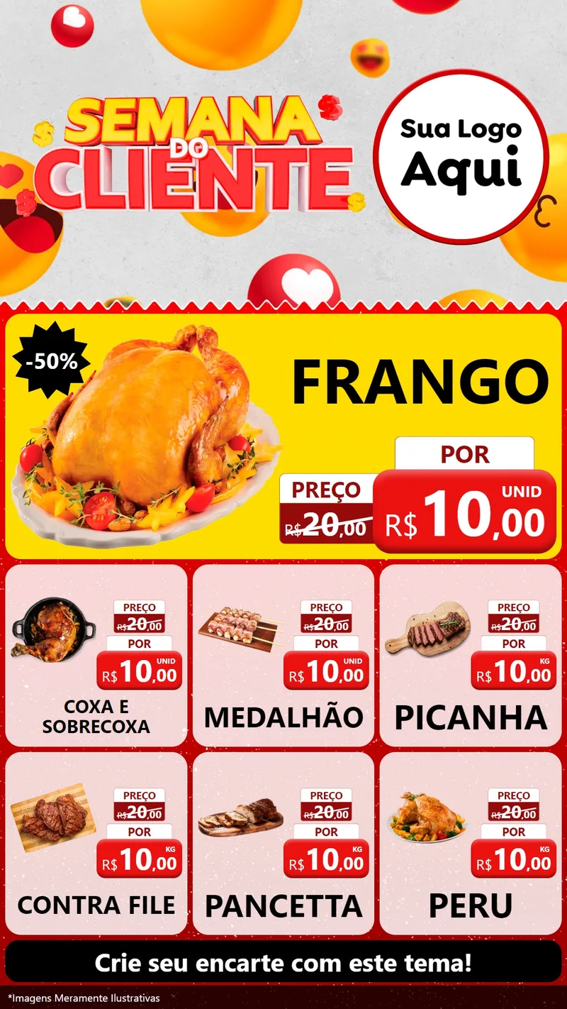 Modelo de Rede Social para Stories com o tema Semana do Cliente para Assados