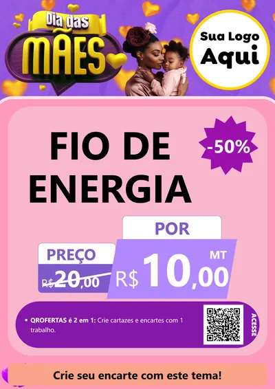 Modelo de Cartaz para Cartaz A4 Vertical com o tema Dia das Mães para Materiais Elétricos
