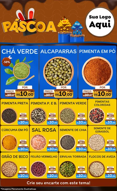 Modelo de Encarte para Encarte Grande com o tema Páscoa para Produtos Naturais