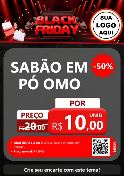 Modelo de Cartaz para Cartaz A4 Vertical com o tema Black Friday para Produtos de Limpeza