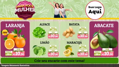 Modelo de TV para TV Horizontal com o tema Para Você Mulher para Hortifrúti