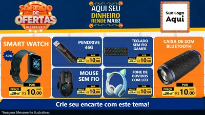 Modelo de TV para TV Horizontal com o tema Sábado de Ofertas Imperdíveis para Informática