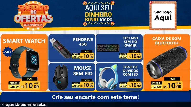 Modelo de TV para TV Horizontal com o tema Sábado de Ofertas Imperdíveis para Informática