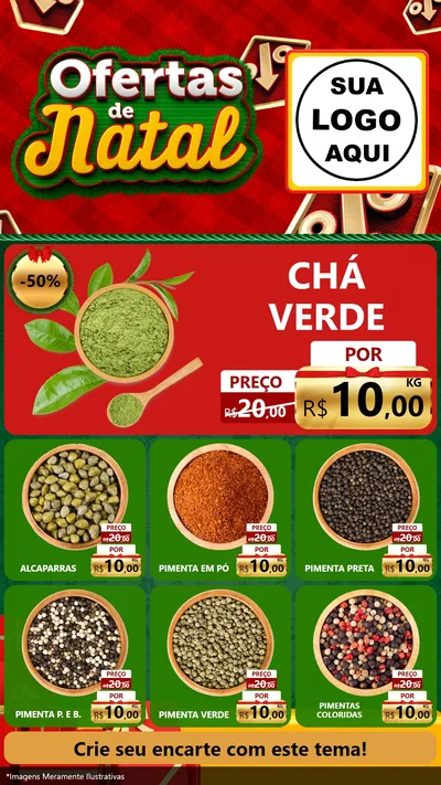 Modelo de Rede Social para Stories com o tema Ofertas de Natal para Produtos Naturais