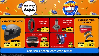 Modelo de TV para TV Horizontal com o tema Fecha Mês para Moto peças