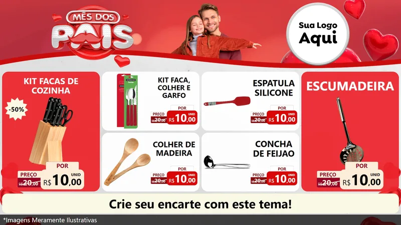 Modelo de TV para TV Horizontal com o tema Mês dos Pais para Utilidades Domésticas