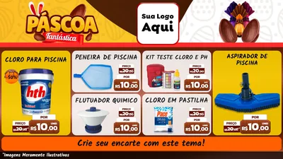 Modelo de TV para TV Horizontal com o tema Páscoa Fantástica para Produtos para Piscina