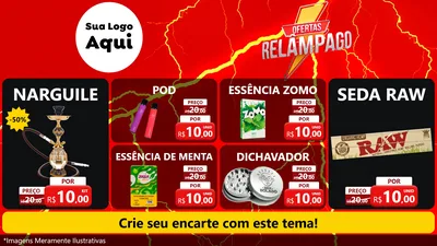 Modelo de TV para TV Horizontal com o tema Ofertas Relâmpago para Tabacaria