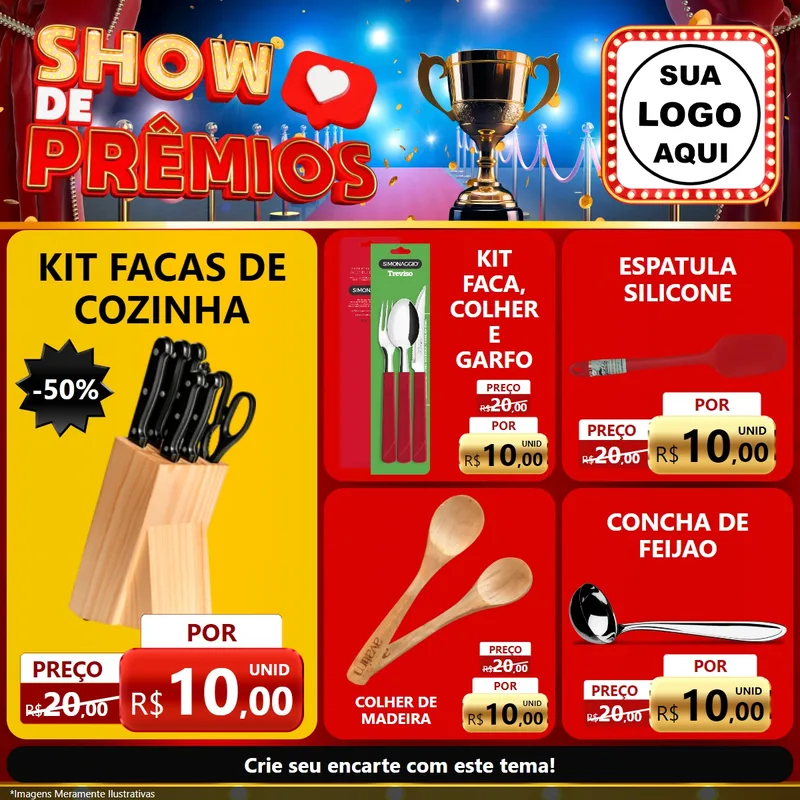 Modelo de Rede Social para Feed Facebook com o tema Show de Prêmios para Utilidades Domésticas