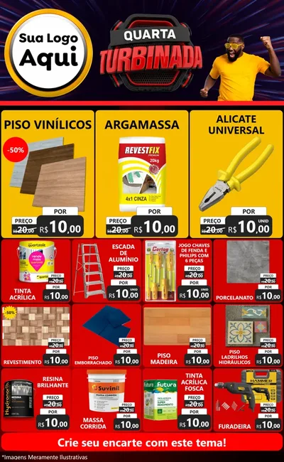 Modelo de Encarte para Encarte Grande com o tema Quarta Turbinada para Material para Construção