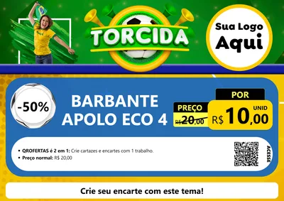 Modelo de Cartaz para Cartaz A4 Horizontal com o tema Torcida para Armarinho e Aviamentos