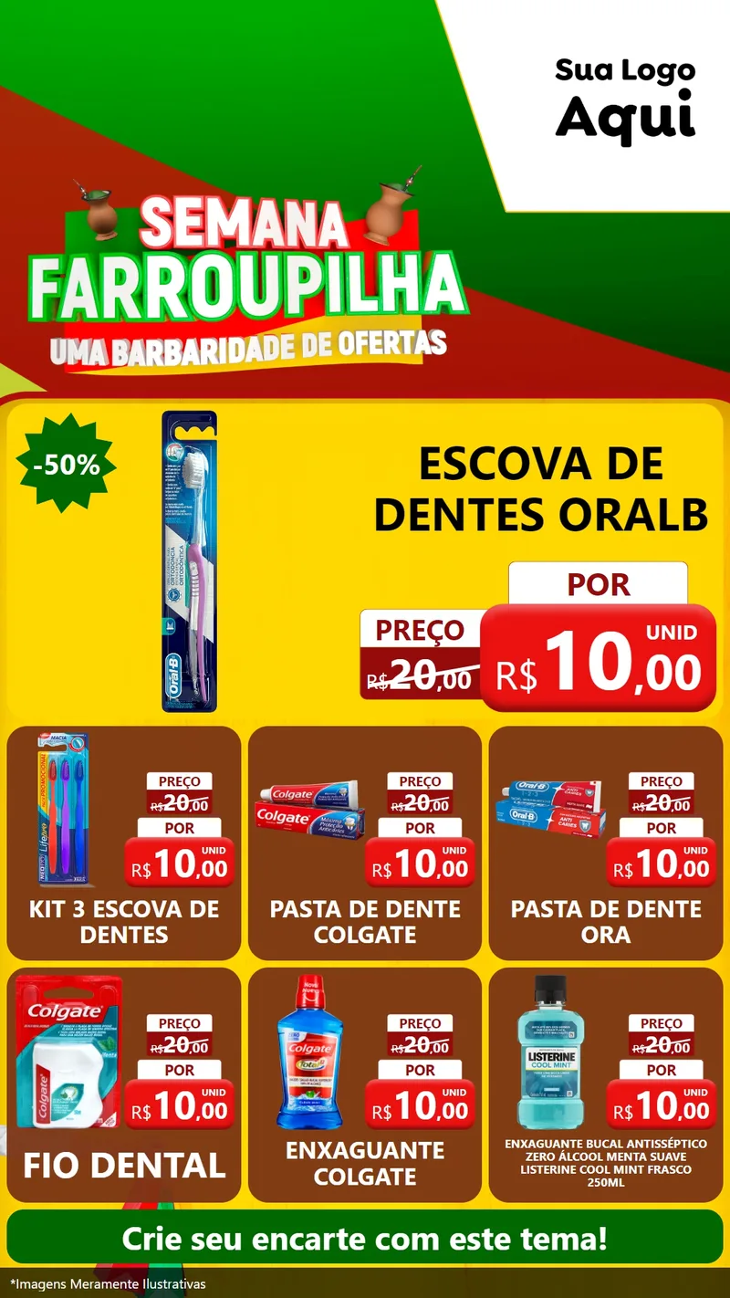 Modelo de Rede Social para Stories com o tema Semana Farroupilha - Uma Barbaridade de Ofertas para Higiene Pessoal