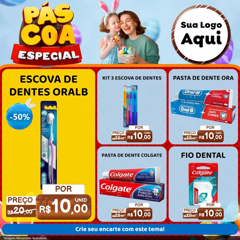 Modelo de Rede Social para Feed Facebook com o tema Páscoa Especial para Higiene Pessoal