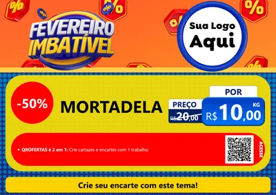 Modelo de Cartaz para Cartaz A4 Horizontal com o tema Fevereiro Imbatível para Frios e Laticínios