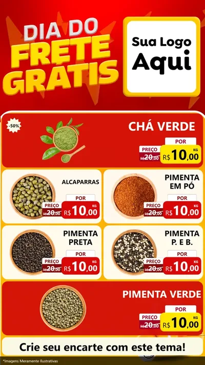 Modelo de TV para TV Vertical com o tema Dia do Frete Grátis para Produtos Naturais