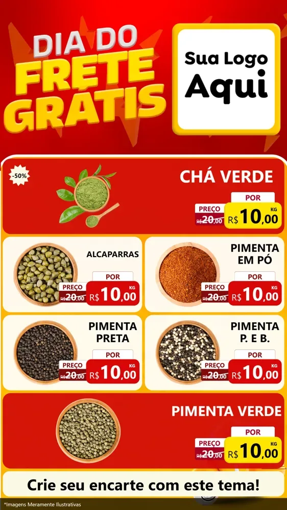 Modelo de TV para TV Vertical com o tema Dia do Frete Grátis para Produtos Naturais