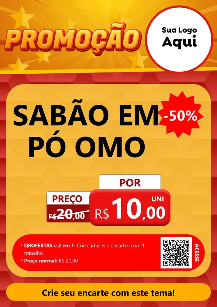 Modelo de Cartaz para Cartaz A4 Vertical com o tema Promoção para Produtos de Limpeza
