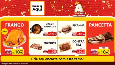 Modelo de TV para TV Horizontal com o tema Dia A o Dia Mais Barato do Mês para Assados