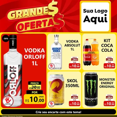Modelo de Rede Social para Feed Facebook com o tema Grandes Ofertas para Distribuidora de bebidas