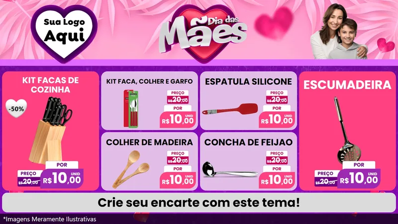 Modelo de TV para TV Horizontal com o tema Dia das Mães para Utilidades Domésticas