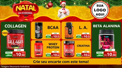 Modelo de TV para TV Horizontal com o tema Natal da Economia para Suplementos alimentares