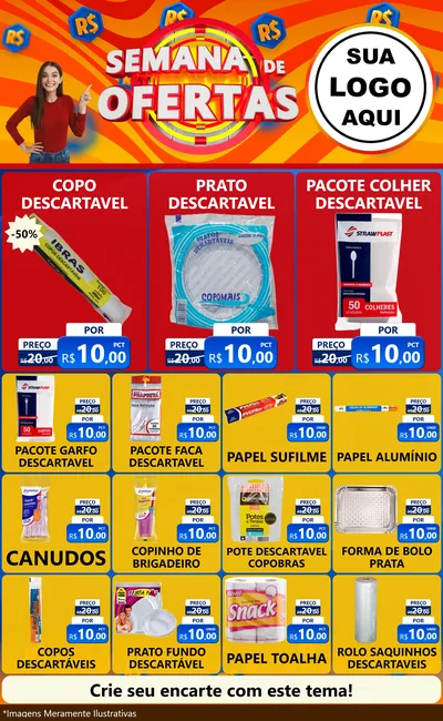 Modelo de Encarte para Encarte Grande com o tema Semana de Ofertas para Embalagens