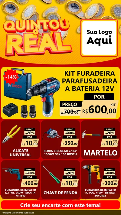 Modelo de Rede Social para Stories com o tema Quintou do Real para Maquinas e Ferramentas