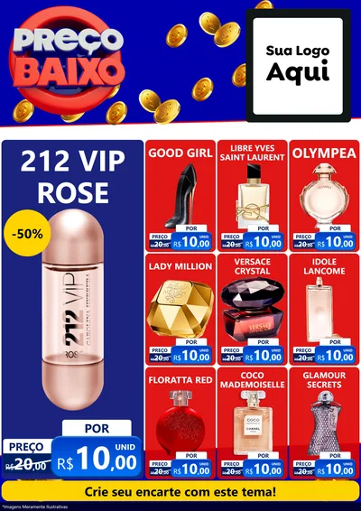 Modelo de Encarte para Encarte A4 Vertical com o tema Preço Baixo para Perfumes