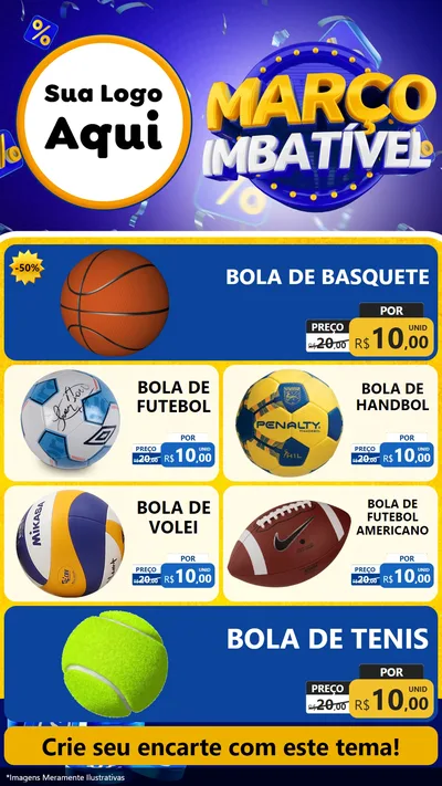 Modelo de TV para TV Vertical com o tema Março Imbatível para Artigos Esportivos