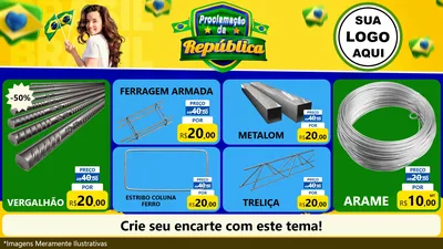 Modelo de TV para TV Horizontal com o tema Proclamação da República para Ferragens