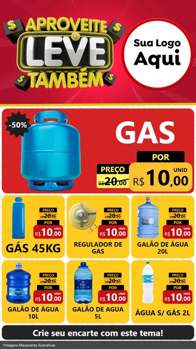 Modelo de Rede Social para Stories com o tema Aproveite e Leve Também para Água e gás