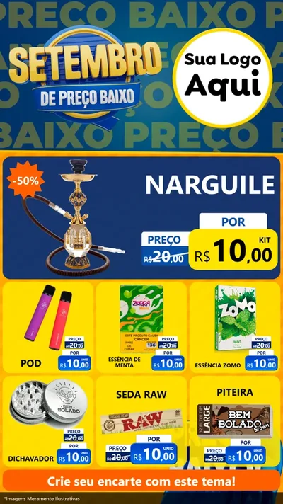 Modelo de Rede Social para Stories com o tema Setembro De Preço Baixo para Tabacaria