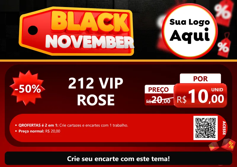 Modelo de Cartaz para Cartaz A4 Horizontal com o tema Black November para Perfumes