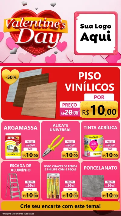 Modelo de Rede Social para Stories com o tema Valentine's Day para Material para Construção