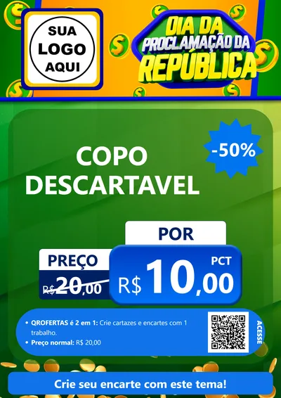 Modelo de Cartaz para Cartaz A4 Vertical com o tema Dia Da Proclamação da República para Embalagens