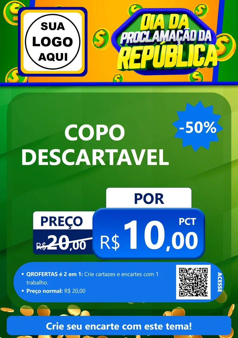 Modelo de Cartaz para Cartaz A4 Vertical com o tema Dia Da Proclamação da República para Embalagens