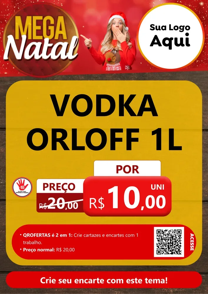 Modelo de Cartaz para Cartaz A4 Vertical com o tema Mega Natal para Distribuidora de bebidas