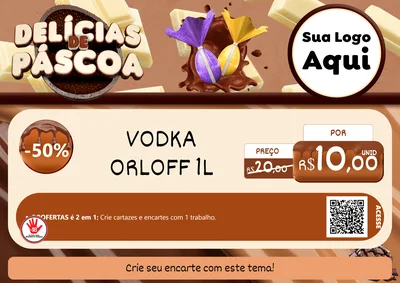 Modelo de Cartaz para Cartaz A4 Horizontal com o tema Delícias de Páscoa para Distribuidora de bebidas