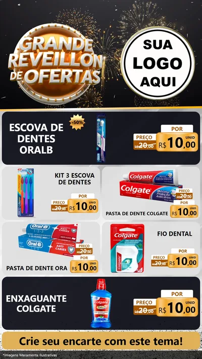 Modelo de TV para TV Vertical com o tema Grande Réveillon de Ofertas para Higiene Pessoal