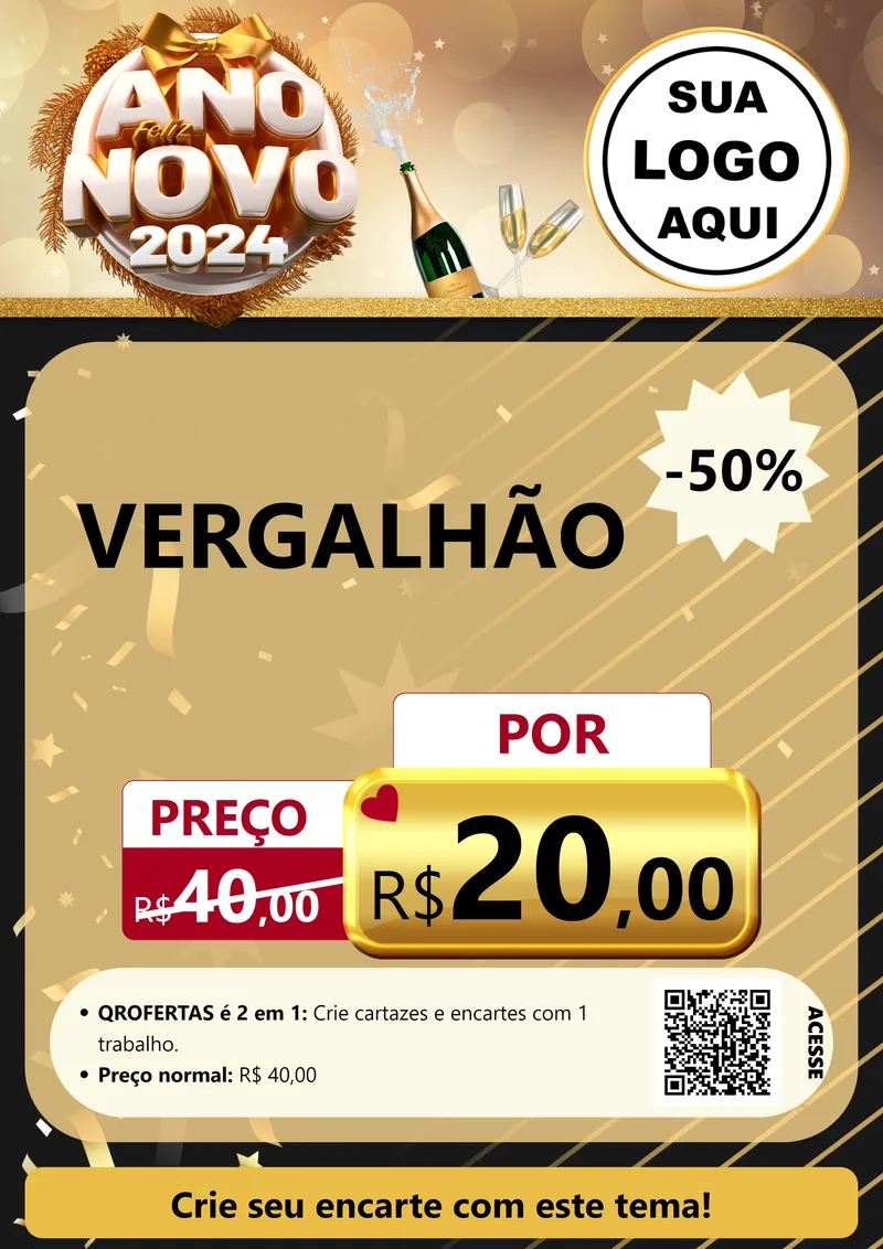 Modelo de Cartaz para Cartaz A4 Vertical com o tema Feliz Ano Novo 2027 para Ferragens