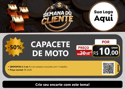 Modelo de Cartaz para Cartaz A4 Horizontal com o tema Semana do Cliente para Moto peças