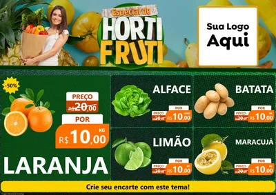 Modelo de Encarte para Encarte A4 Horizontal com o tema Especial de Hortifrúti para Hortifrúti