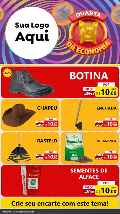 Modelo de TV para TV Vertical com o tema Quarta da Economia para Agropecuária